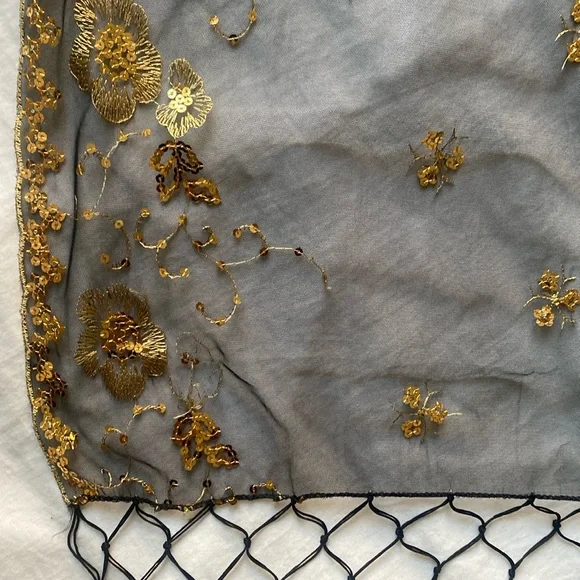 Elegant Sequin Tassel Shawl Scarf Cover up - Picture 4 of 5